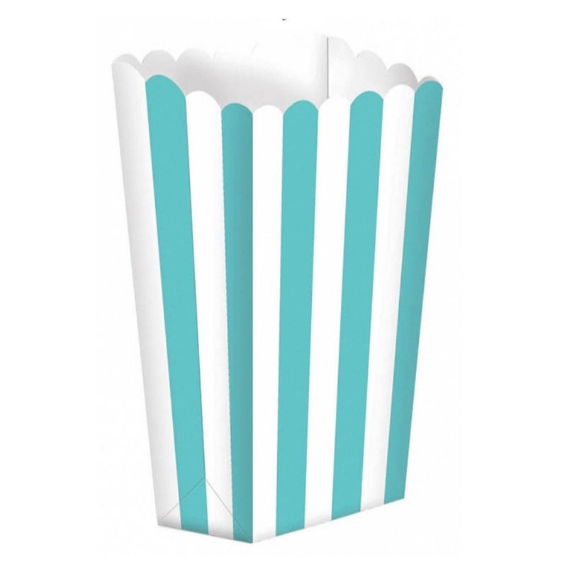 Crystallove 24pcs Striped Paper Popcorn Boxes for Party Favor Supplies (Blue) - Image 2